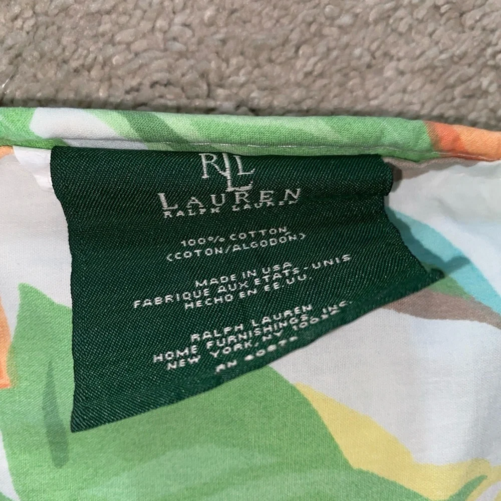 LAUREN‎ Ralph Lauren Twin Size Comforter Tropical Floral Hibiscus Sandy Lane